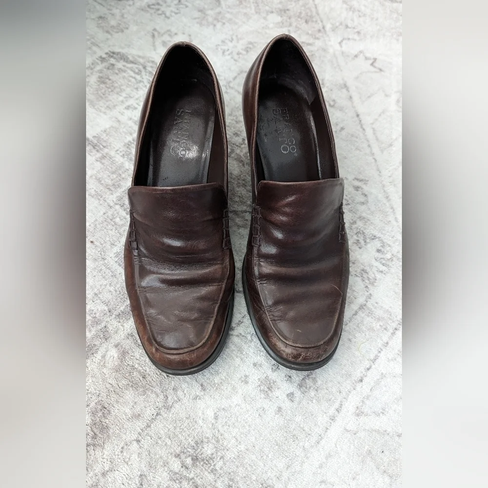 Franco Sarto Leather Shoes Size 7 1/2 M.Made in Brazil .